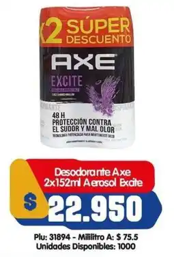 Surtifamiliar Axe desodorante aerosol excite oferta