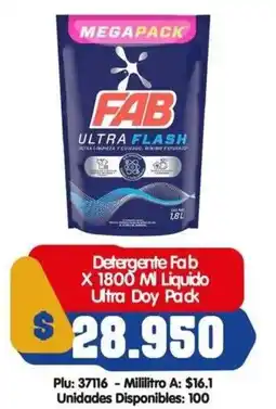 Surtifamiliar Fab detergente liquido ultra doy pack oferta