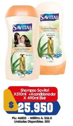 Surtifamiliar Savital shampoo +acondiciona dor elixir oferta