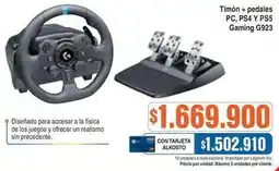 Alkosto Logitech - timón + pedales gaming g923 oferta