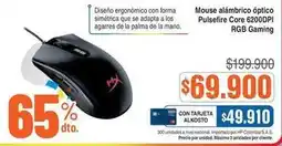 Alkosto Palma - mouse alambrico óptico pulsefire core 6200dpi rgb gaming oferta