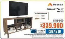 Alkosto Maderkit - mesa para tv de 55 nórdica oferta