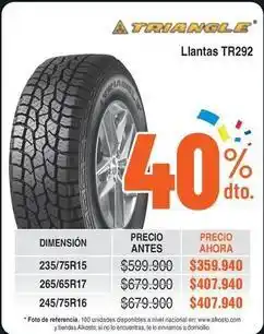 Alkosto Nacional - llantas tr292 oferta