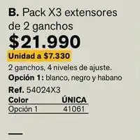 Leonisa Pack x3 extensores de 2 ganchos oferta