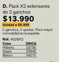 Leonisa Pack x2 extensores de 2 ganchos oferta