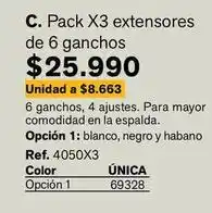 Leonisa C. pack x3 extensores de 6 ganchos oferta