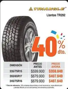 Alkosto Nacional - llantas tr292 oferta