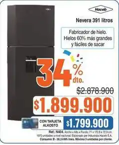 Alkosto Haceb - nevera 391 litros oferta
