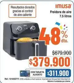 Alkosto Imusa - freidora de aire 7.5 litros oferta