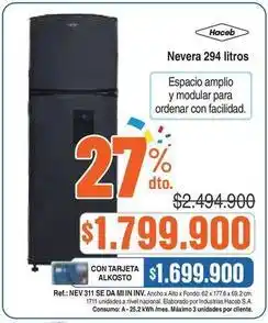 Alkosto Haceb - nevera 294 litros oferta