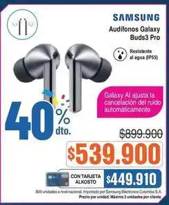 Alkosto Samsung - audífonos galaxy buds3 pro oferta