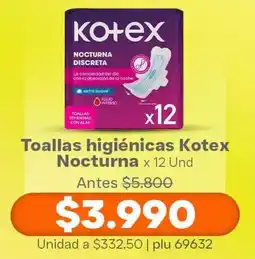 La Gran Colombia Kotex toallas higiénicas nocturna oferta