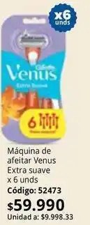 Venus - máquina de afeitar extra suave x6 unds código: 52473