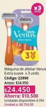 Nova Venta Venus - máquina de afeitar extra suave x 3 unds oferta