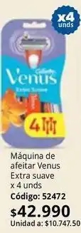 Nova Venta Venus - máquina de afeitar extra suave x 4 unds código: 52472 oferta