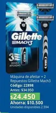 Nova Venta Gillette - máquina de afeitar + 2 repuestos mach3 código: 22898 oferta
