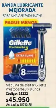Nova Venta Gillette - máquina de afeitar prestobarba3 x 8 unds oferta