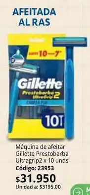 Nova Venta Gillette - máquina de afeitar prestobarba ultragri p2 x 10 unds código: 23953 oferta