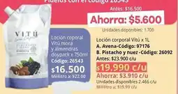 Nova Venta Vitú - loción corporal mora y almendras doypack x 750ml código: 26543 oferta