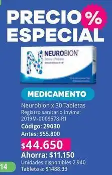 Nova Venta Especial - neurobion x 30 tabletas oferta