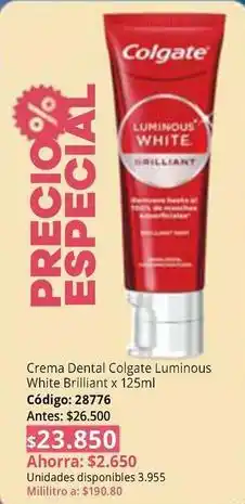 Nova Venta Colgate - crema dental luminous white brilliant oferta
