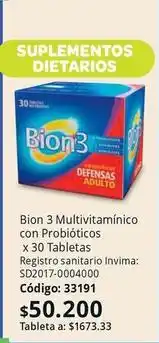 Nova Venta Bion3 - bion 3 multivitamínico con probióticos x 30 tabletas oferta