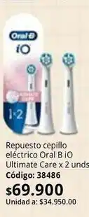 Nova Venta Oral b - repuesto cepillo eléctrico io ultimate care x 2 unds código: 38486 oferta