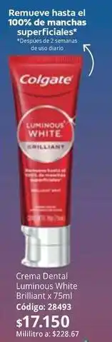 Nova Venta Colgate - crema dental luminous white brilliant x 75ml código: 28493 oferta