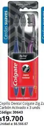 Nova Venta Colgate - cepillo dental zig zag carbón activado x 3 unids oferta