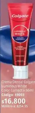 Nova Venta Colgate - crema dental luminous white color correct x 66ml oferta