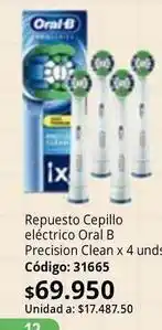 Nova Venta Oral b - repuesto cepillo electrico precision clean x 4 unds código: 31665 oferta