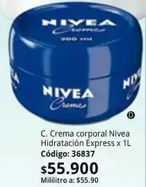 Nova Venta Nivea - crema corporal hidratación express oferta