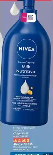 Nova Venta Nivea - crema corporal milk nutritiva oferta