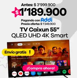 Éxito Caixun tv 55" qled uhd 4k smart oferta