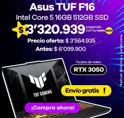 Éxito Asus tuf f16 intel core 5 oferta