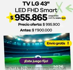 Éxito Lg tv 43" led fhd smart oferta