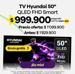 Éxito Hyundai tv 50" qled fhd smart oferta