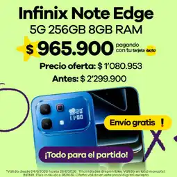 Éxito Infinix note edge 5g oferta