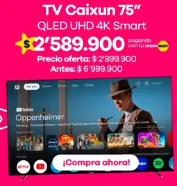 Éxito Caixun tv 75" qled uhd 4k smart oferta