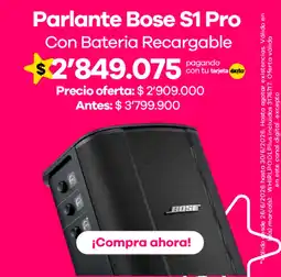 Éxito Bose parlante s1 pro oferta