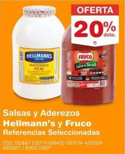 Makro Hellmann's y fruco salsas y aderezos referencias seleccionadas oferta