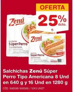 Makro Zenú salchichas súper perro tipo americana oferta