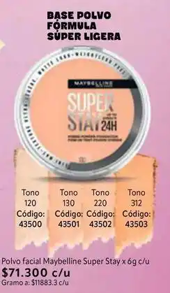 Nova Venta Maybelline - polvo super stay 24h oferta