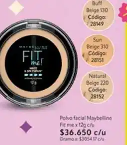 Nova Venta Maybelline - polvo facial fit me oferta