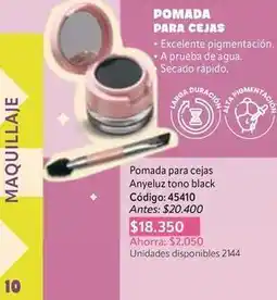Nova Venta Pomada para cejas anyeluz tono black código: 45410 oferta