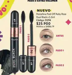 Nova Venta Off - pestañina peel ruby rose dual black x 5.3ml código: 51294 oferta