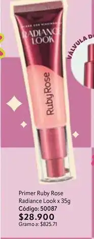 Nova Venta Rosé - primer ruby rose radiance look x 35g código: 50087 oferta