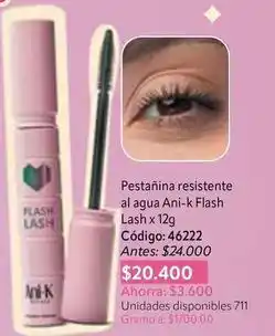 Nova Venta Flash - pestañina resistente al agua ani-k lash x 12g código: 46222 oferta