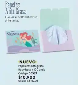 Nova Venta Disney - papeletas anti-grasa ruby rose x 100 unds oferta