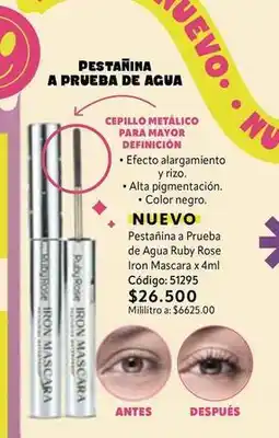Nova Venta Pesta ilde{a}±a a prueba de agua ruby rose iron mascara c ilde{a}³digo: 51295 oferta